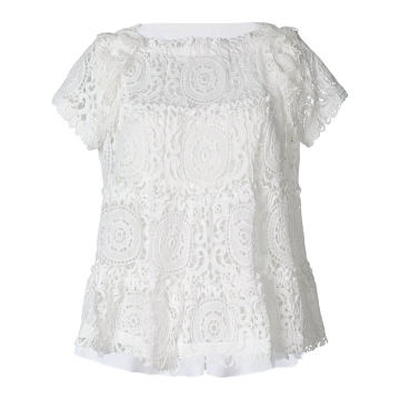 flared lace T-shirt
