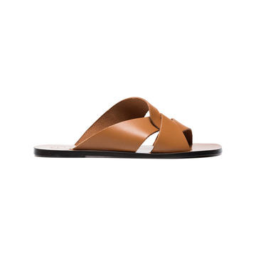 Brown Allai cutout leather sandals