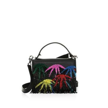 Lulu Palm Fringe Leather Satchel