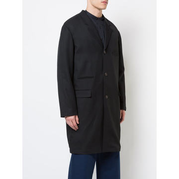 Notch collar mid-length overcoat