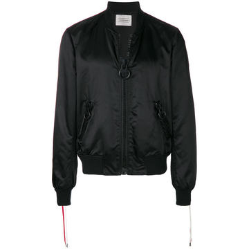 crisscross trim bomber jacket