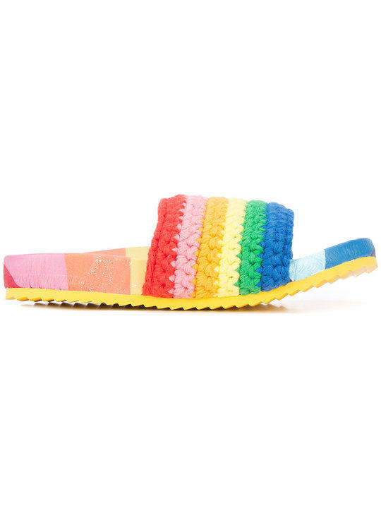 crochet rainbow slider sandals展示图