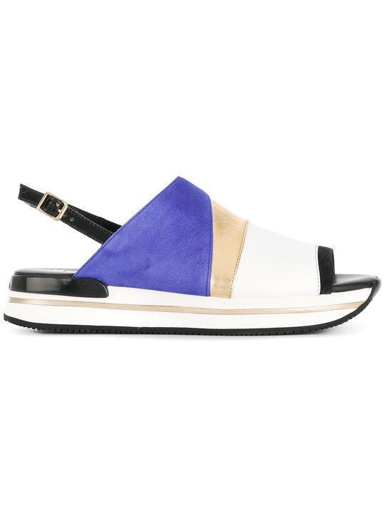 colour block slingback sandals展示图