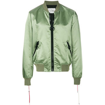 crisscross trim bomber jacket