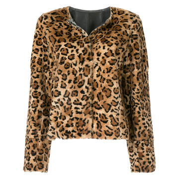 leopard print short coat