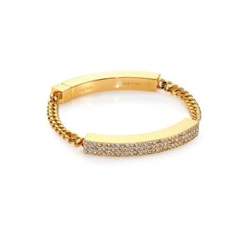 Aria Crystal ID Bracelet/Goldtone