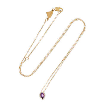 14K 黄金、紫水晶、钻石项链