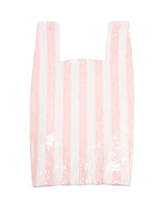 Striped sequin-embellished cotton bag展示图