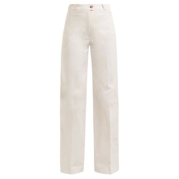 Tiffan wide-leg cotton-blend trousers