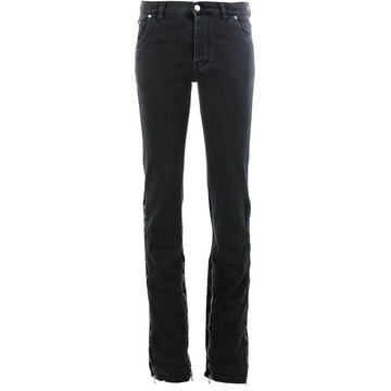 zip leg flared jeans