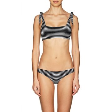 Jamaica Striped Microfiber Bikini Top