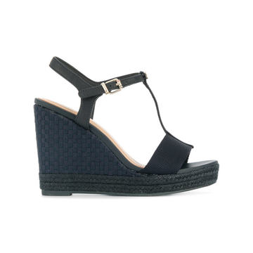 T-strap wedge sandals