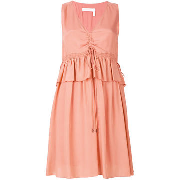 sleeveless drawstring dress