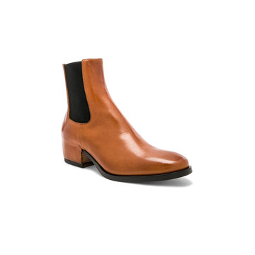 Cuban Heel Leather Chelsea Boots