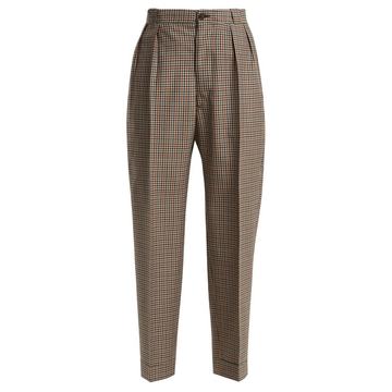 High-waist tweed trousers