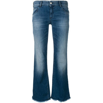 washed flare leg jeans