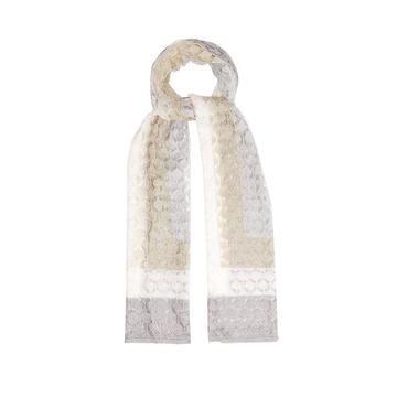 Striped fine-knit scarf