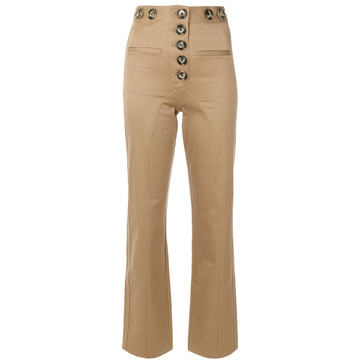 button detail trousers