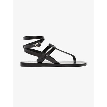 Black Estia Leather Sandals