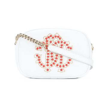 studded logo shoulder bag