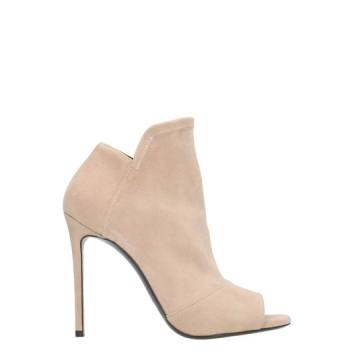 Grey Mer Nude Suede Ankle Boots