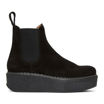 Black Suede Gibus Platform Boots