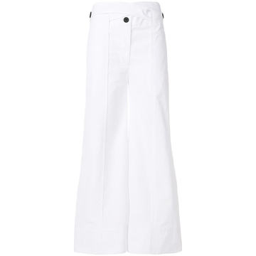 crossed waist wide trousers