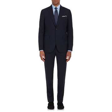 Virgin Wool Plain-Weave Two-Button Suit