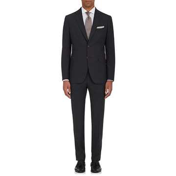 Virgin Wool Plain-Weave Two-Button Suit