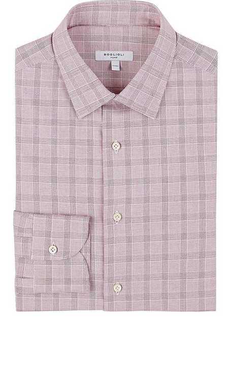 Prince Of Wales-Checked Cotton Poplin Dress Shirt展示图