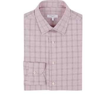 Prince Of Wales-Checked Cotton Poplin Dress Shirt