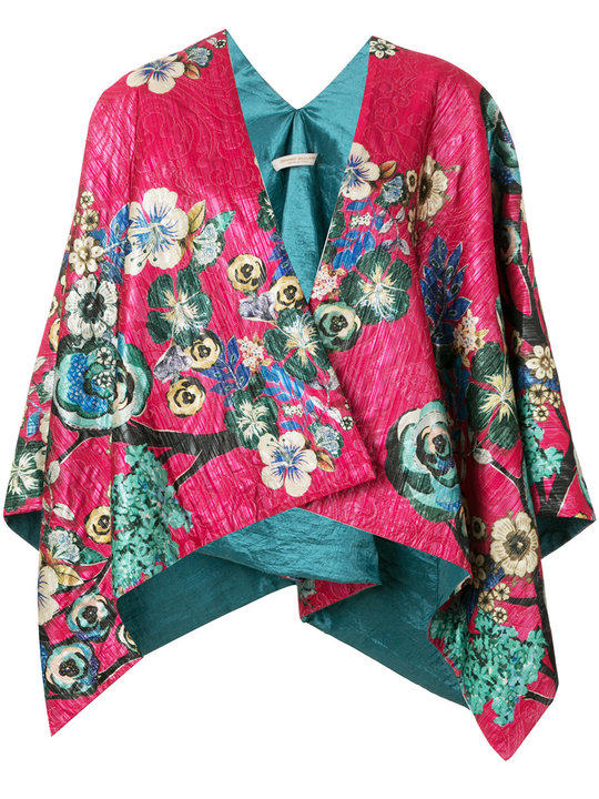 floral print kimono jacket展示图