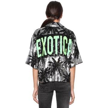 EXOTICA&棕榈树印图亮片夹克