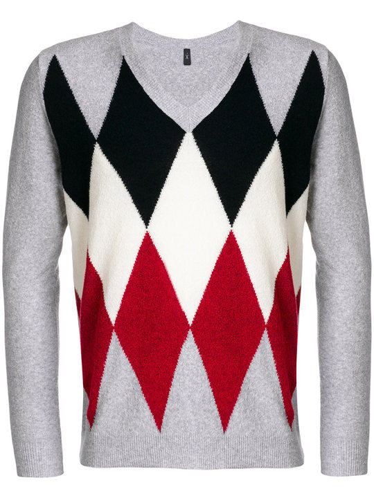 V-neck argyle jumper展示图