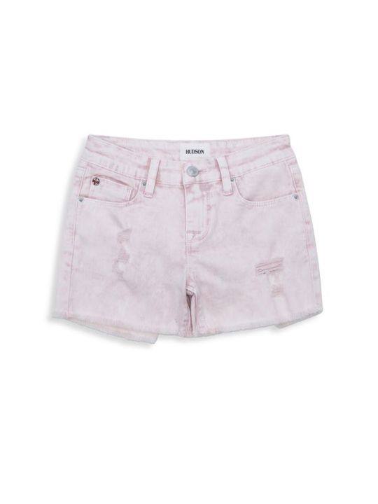 Little Girl's &amp; Girl's Pink Acid Jean Shorts展示图