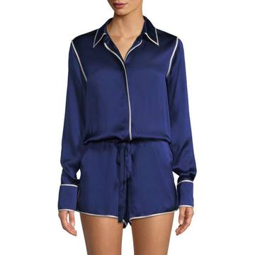 Lareyne Twist Silk Pajama Romper