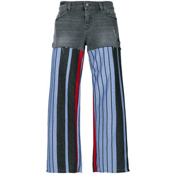 knit-panelled jeans