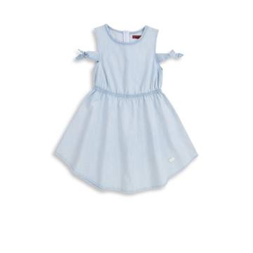Little Girl's &amp; Girl's Tie-Sleeve Cold-Shoulder Chambray Dress