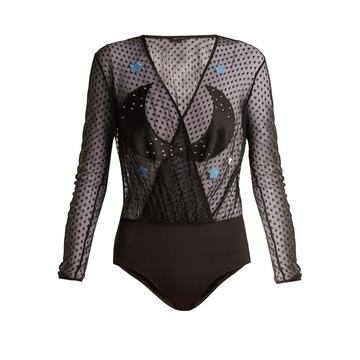 Starr appliqué-embellished bodysuit