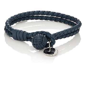 Intrecciato Leather Double-Band Bracelet