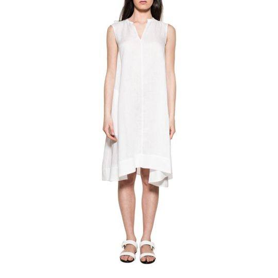 White Selena Linen Dress展示图