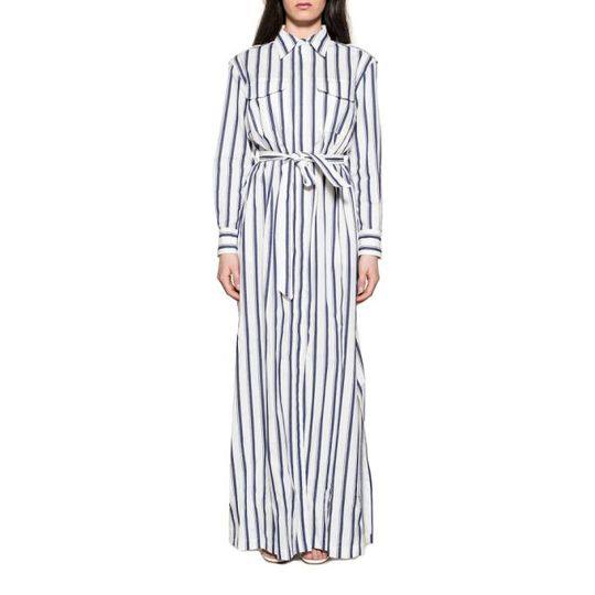 White/blue Nmorena Striped Long Dress展示图