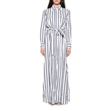 White/blue Nmorena Striped Long Dress