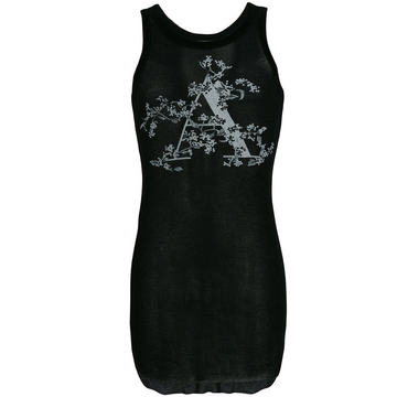 floral typographic vest