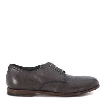 Moma Grey Washed Leather Lace Up Shoes