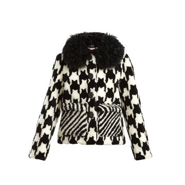 Lucy hound's-tooth shearling jacket