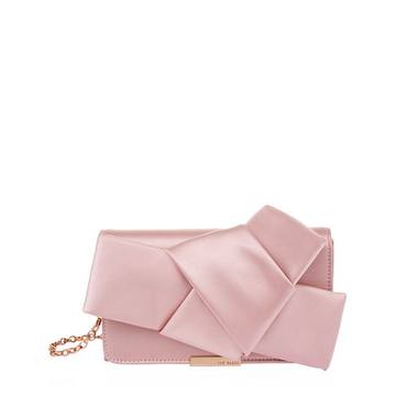 Feefee Satin Bow Clutch Bag