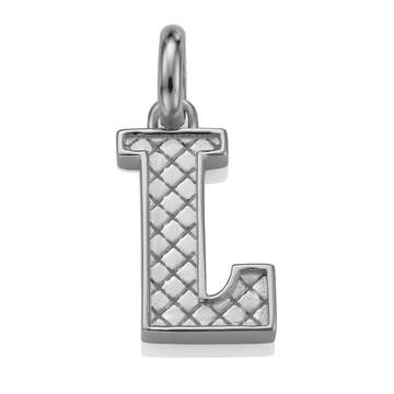 Sterling Silver Quilted Capital L Pendant