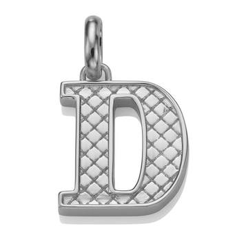 Sterling Silver Quilted Capital D Pendant