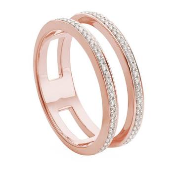 Skinny Double Band Diamond Ring